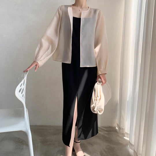 Damen Transparente Bluse mit Puffärmeln Nord Taschen