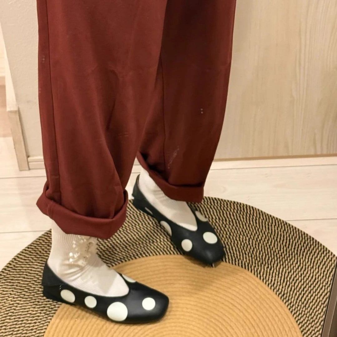 Damen Ballerinas mit modischem Punktedesign und flexibler Sohle