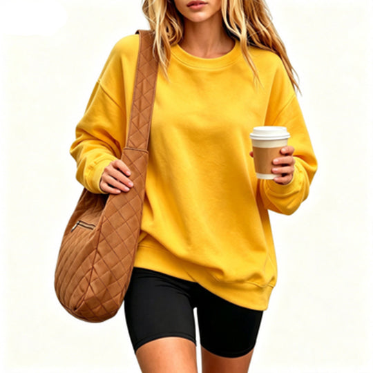Damen Bequemer Oversized Sweatshirt Nord Taschen
