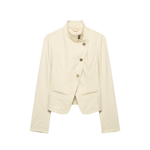 Damen Kurzblazer mit asymmetrischer Knopfleiste und hohem Stehkragen Nord Taschen