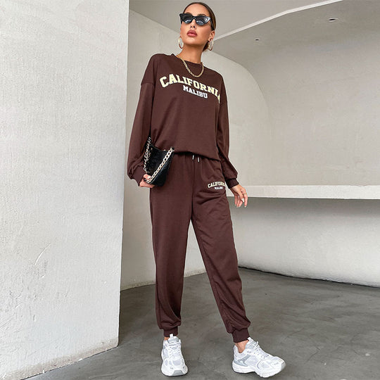 Damen Lässiges Sweatset im College‑Look mit Oversize‑Sweatshirt und Jogginghose Nord Taschen