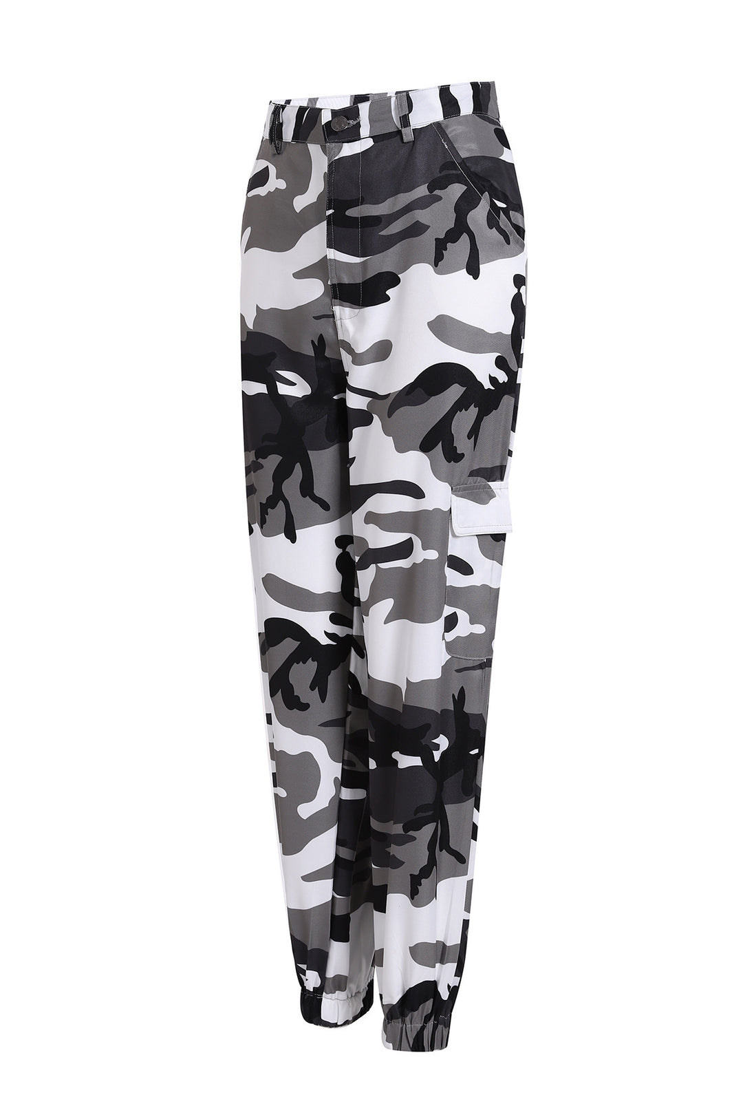 Damen Cargo-Jogginghose mit Camouflage-Muster und elastischen Bündchen Nord Taschen