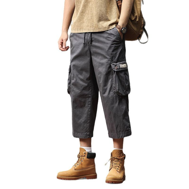 Herren Kurz geschnittene Utility-Cargohose mit Tunnelzugbund, Mehrfach‑Cargotaschen und verkürzter Beinlänge Nord Taschen