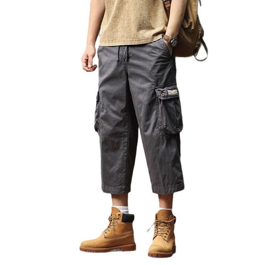 Herren Kurz geschnittene Utility-Cargohose mit Tunnelzugbund, Mehrfach‑Cargotaschen und verkürzter Beinlänge Nord Taschen