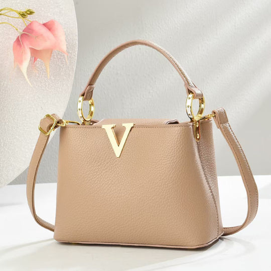 Damen stilvolle Handtasche mit goldenen Akzenten und verstellbarem Schulterriemen Nord Taschen