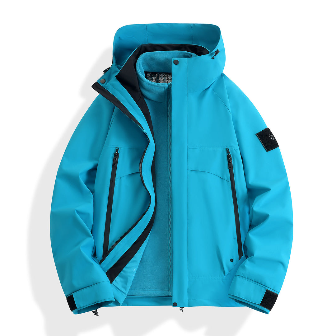 Damen wasserdichter modularer Parka mit abnehmbarer Fleece-Innenjacke und technischer Kapuze Nord Taschen