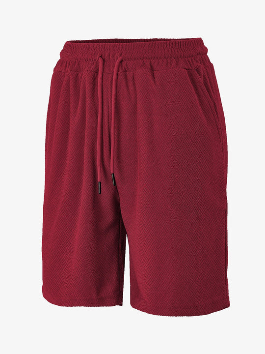 Herren nan Frottee-Shorts mit Fischgrätstruktur, elastischem Kordelbund und Seitentaschen Nord Taschen