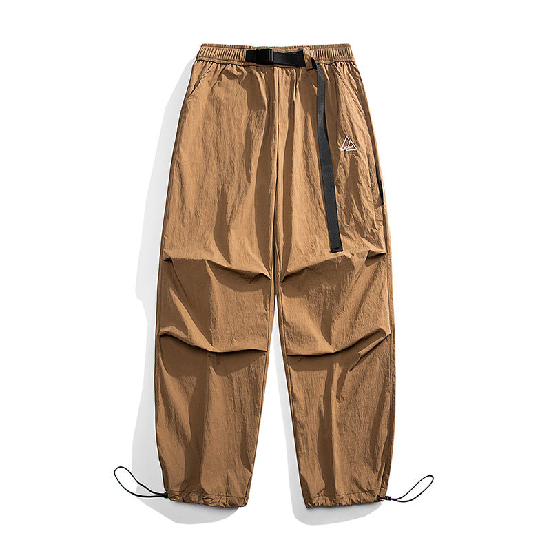Herren Nylon Utility Cargohose mit elastischem Bund, verstellbarem Gürtel und Pattentaschen Nord Taschen