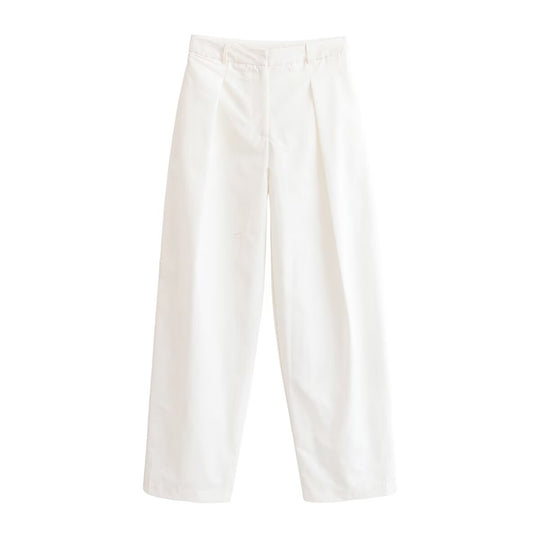 Damen Elegante High‑Waist Palazzo‑Hose mit Bügelfalte und geradem weitem Bein Nord Taschen
