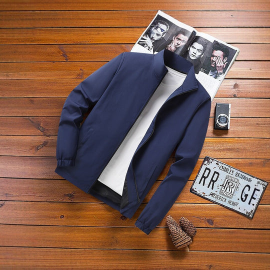 Herren Leichte Windbreaker‑Übergangsjacke mit Stehkragen, elastischen Bündchen und verdecktem Reißverschluss Nord Taschen