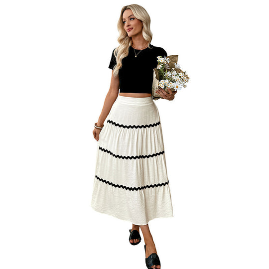 Damen Langer Maxirock mit Volant-Details Nord Taschen