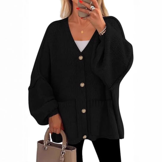 Damen gemütlicher Strickcardigan Nord Taschen