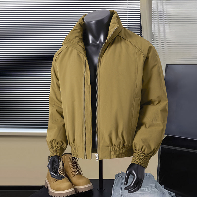 Herren Leichte Harrington-Jacke mit Stehkragen, elastischem Saum und Zwei-Wege-Reißverschluss Nord Taschen