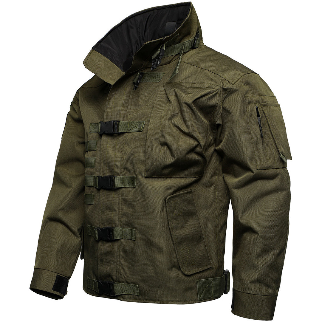 Herren Taktische Feldjacke mit modularen Steckverschlüssen und verstaubarer Kapuze Nord Taschen