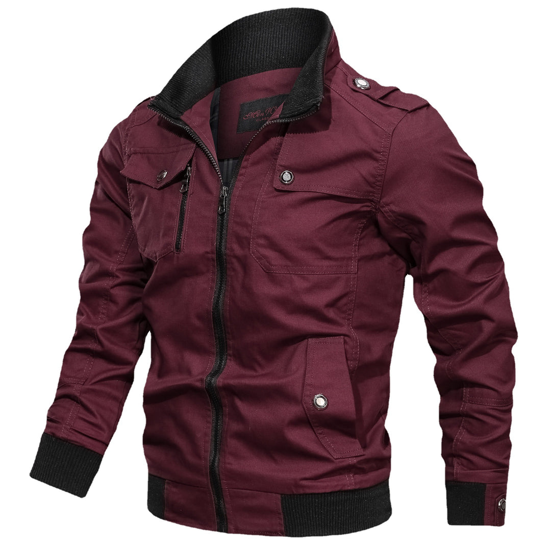 Herren leichter Canvas-Pilotblouson mit Stehkragen, Schulterpatten und Rippenbündchen Nord Taschen
