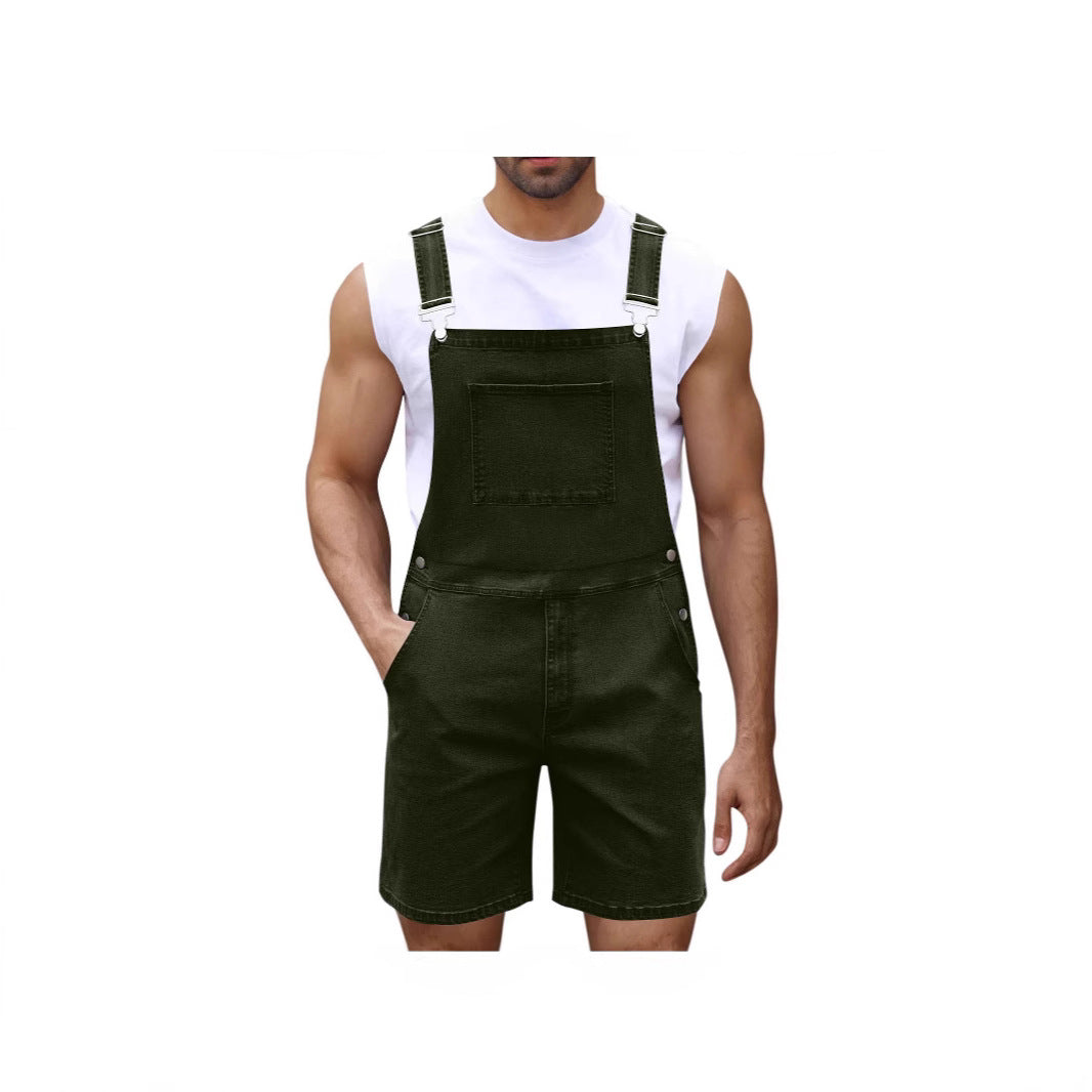 Herren Denim-Latzshorts mit modernen Taschen und verstellbaren Trägern Nord Taschen