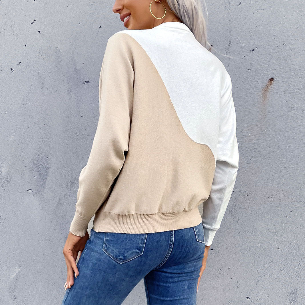 Damen Oversize-Sweatshirt mit asymmetrischem Colorblock und überschnittener Schulter Nord Taschen