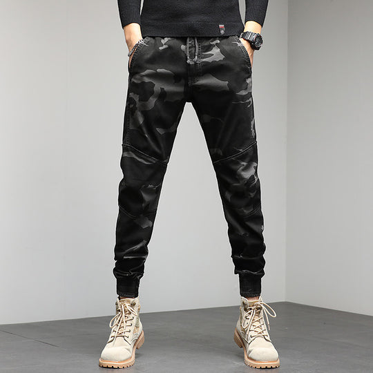 Herren Cargojogger mit Camouflage‑Muster, ergonomischen Kniepaneelen und elastischem Tunnelzugbund Nord Taschen