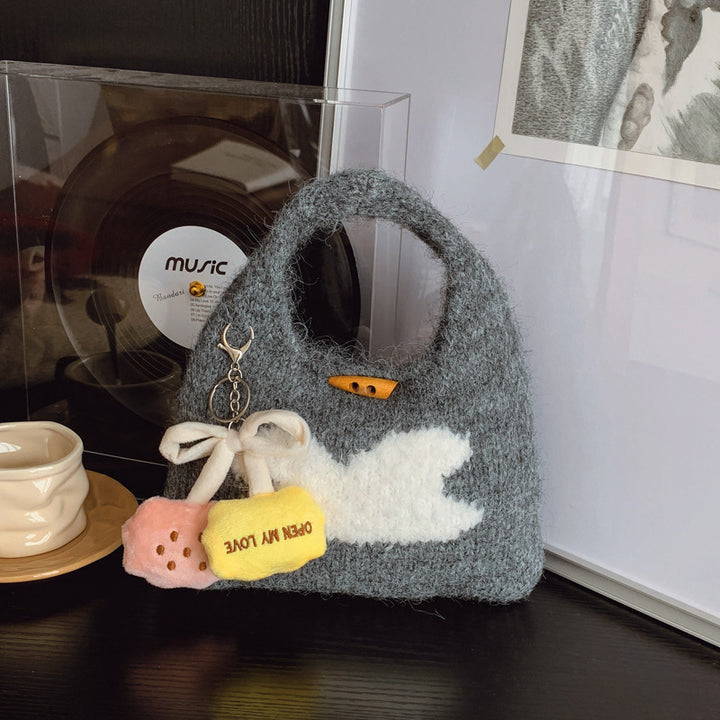 Damen Filz Handtasche mit stilvollem Anhänger Nord Taschen