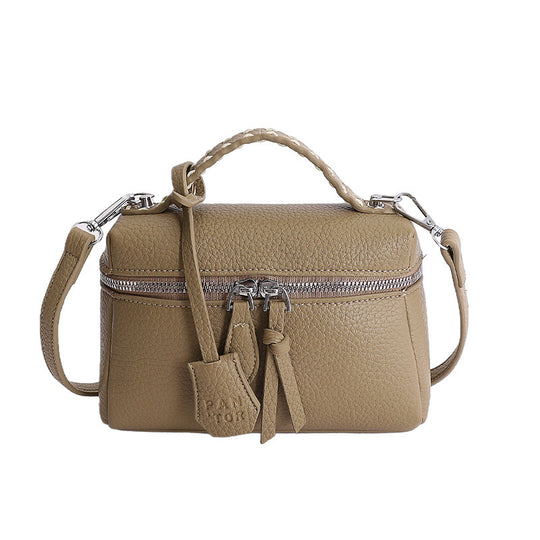 Damen Mini-Handtasche mit feinen Ziernähten und abnehmbarem Schulterriemen Nord Taschen