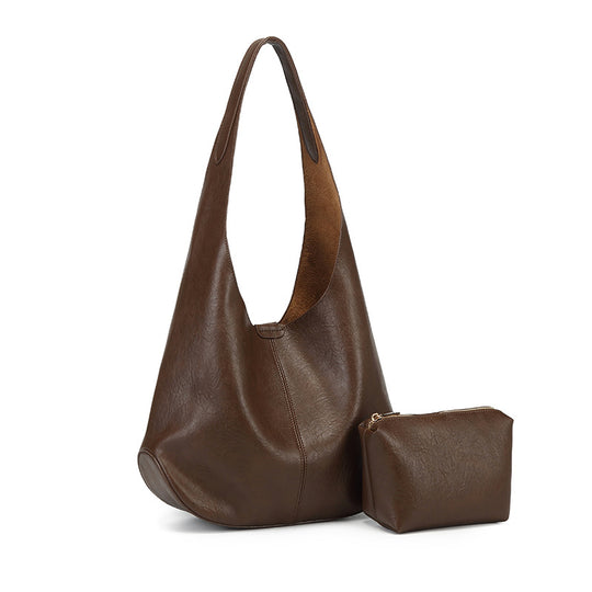 Damen Hobo-Tasche aus hochwertigem Leder mit abnehmbarem Kosmetiktäschchen Nord Taschen