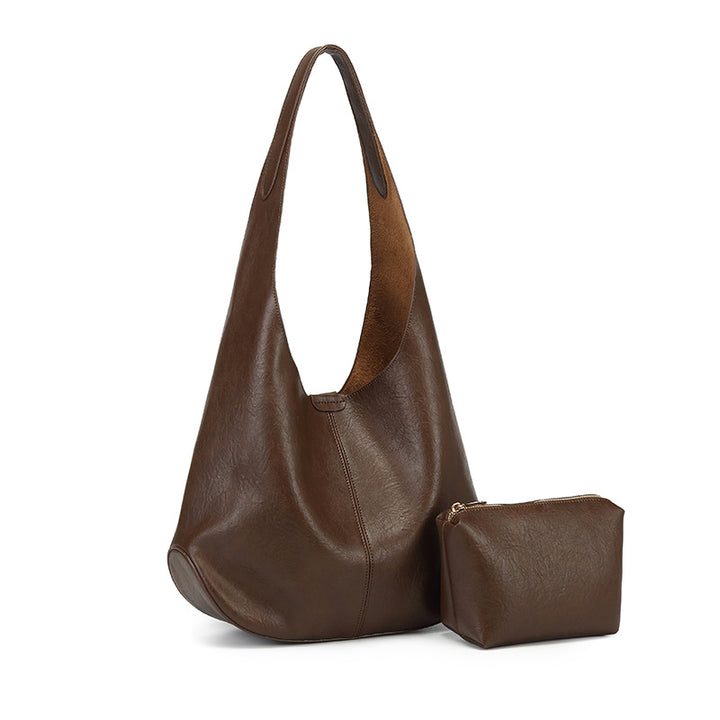 Damen Hobo-Tasche aus hochwertigem Leder mit abnehmbarem Kosmetiktäschchen Nord Taschen
