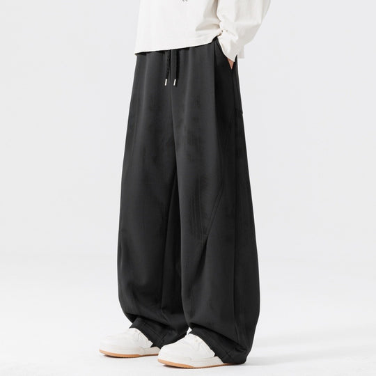 Herren Extraweite Relax-Freizeithose aus French-Terry mit Tunnelzug, Bügelfalten & Oversize-Bein Nord Taschen