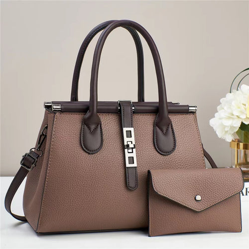 Damen Handtasche mit eleganten Akzenten und abnehmbarer Clutch Nord Taschen