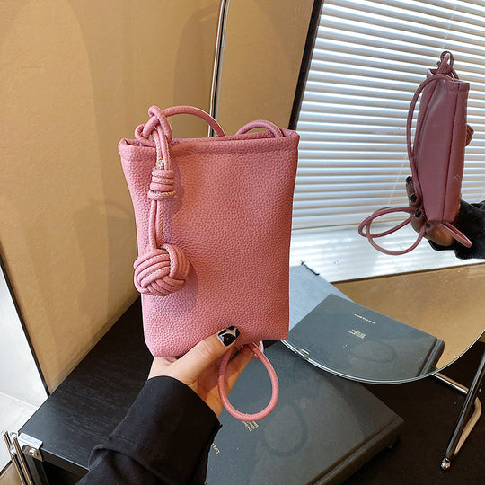 Damen praktische Umhängetasche aus strukturiertem Leder Nord Taschen