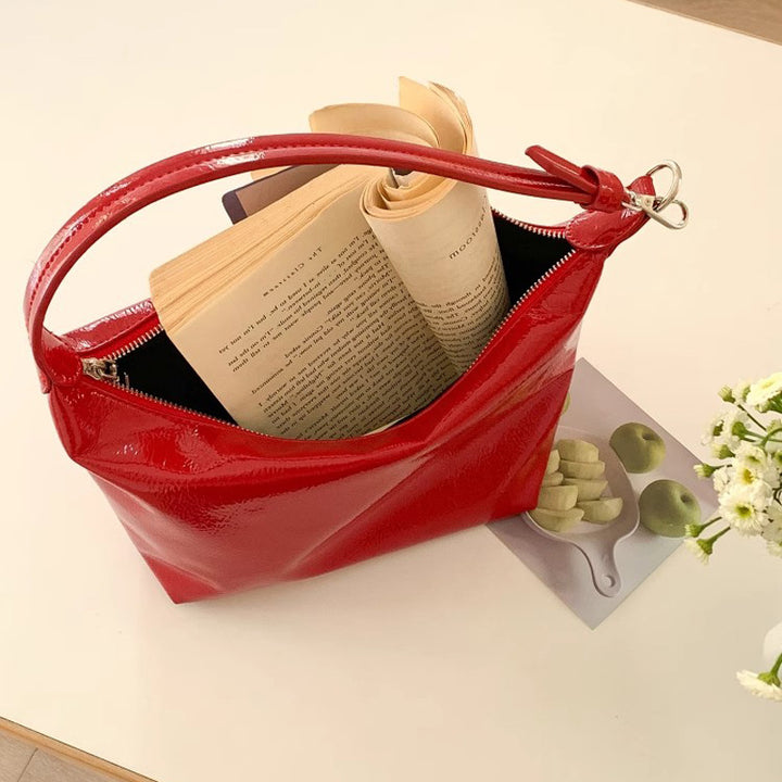 Damen Hobo-Tasche mit glänzender Oberfläche und modernem Design Nord Taschen