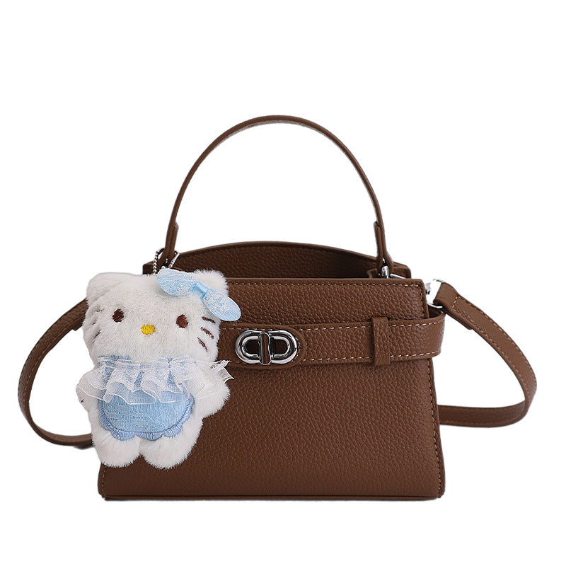 Damen trendige Handtasche mit verspieltem Tieranhänger Nord Taschen