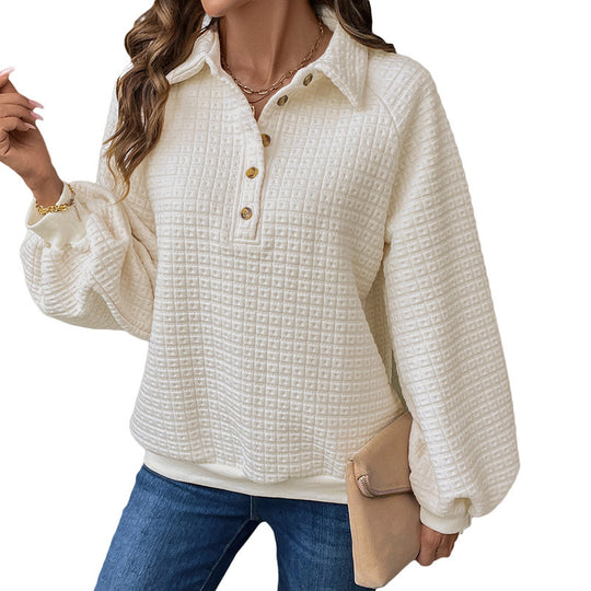 Damen Modischer Pullover mit Knopfleiste Nord Taschen