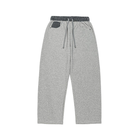 Damen Verkürzte Relaxed-Jogginghose mit elastischem Kordelbund, Karodetail und Ziernähten Nord Taschen