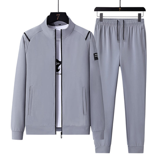 Herren Sportlicher Trainingsanzug-Set mit Reißverschlussjacke, Rundhalsausschnitt-Sweatshirt und Slim-Fit Jogginghose Nord Taschen