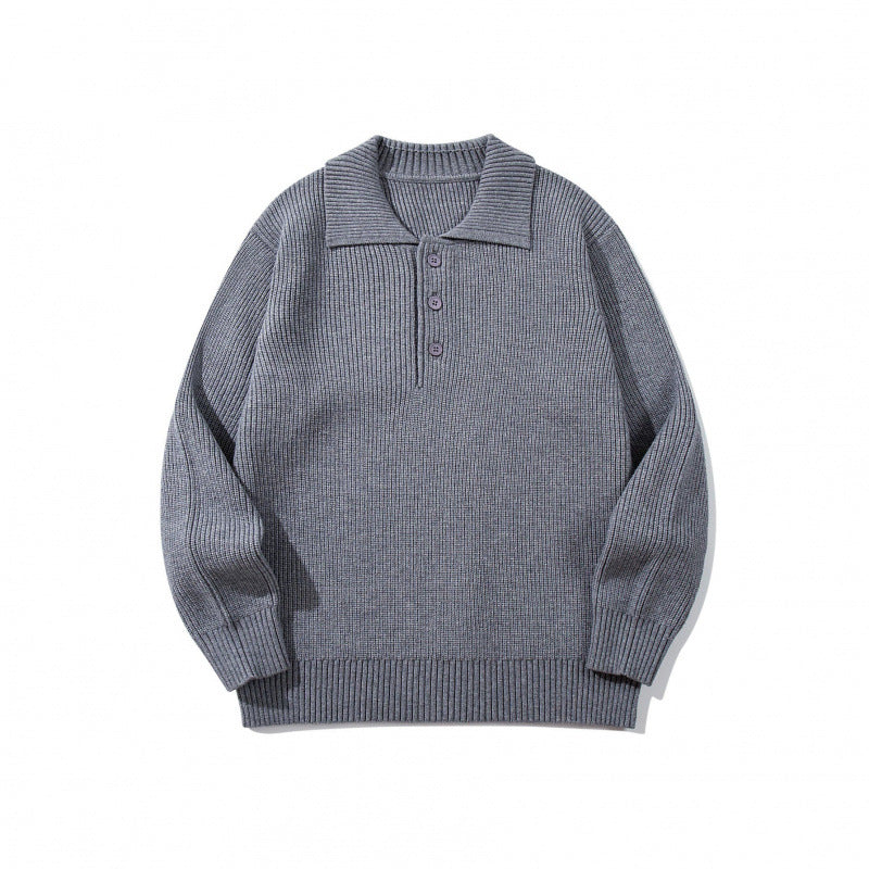 Herren Feinstrick-Polo-Pullover mit Hemdkragen, Knopfleiste und geripptem Saum Nord Taschen