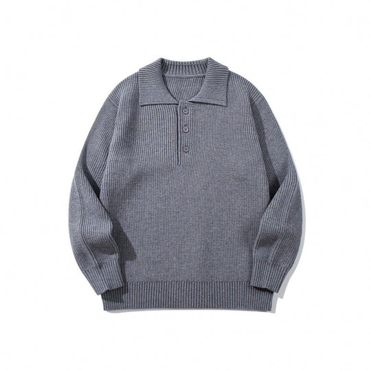 Herren Feinstrick-Polo-Pullover mit Hemdkragen, Knopfleiste und geripptem Saum Nord Taschen