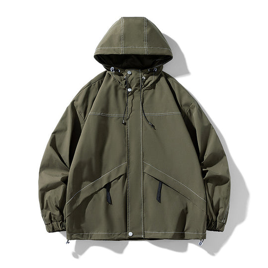 Herren Oversize-Softshell-Jacke mit Kapuze, wasserabweisender Oberfläche & kontrastierenden Nahtdetails Nord Taschen