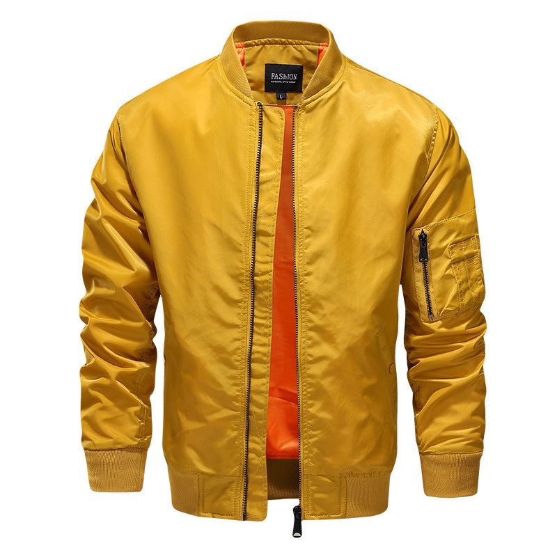 Herren Nylon-Bomberjacke mit kontrastierendem Innenfutter, Ärmeltasche & gerippten Bündchen Nord Taschen