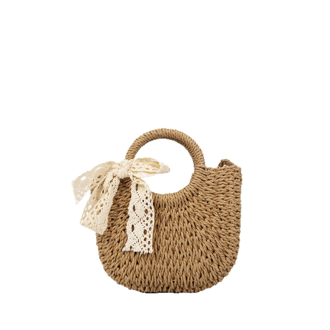 Damen handgefertigte Korbtasche mit filigranem Haarschleifen-Detail Nord Taschen