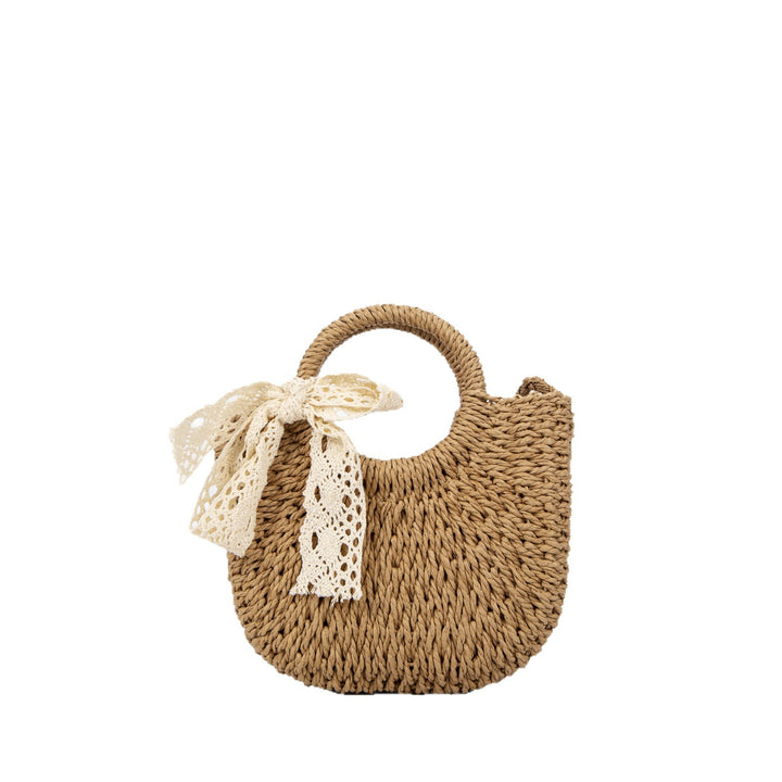 Damen handgefertigte Korbtasche mit filigranem Haarschleifen-Detail Nord Taschen