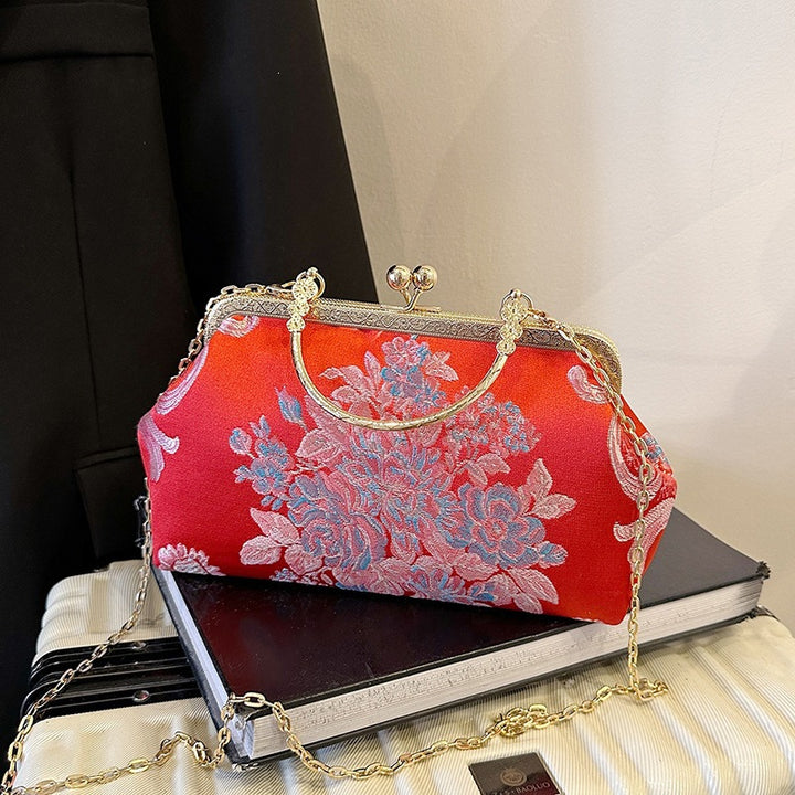 Damen elegante Clutch mit blumigem Dekor Nord Taschen