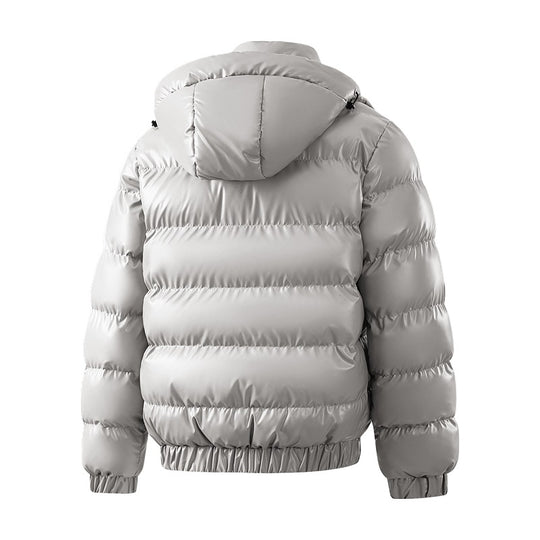 Herren Glänzende wattierte Pufferjacke mit Kapuze, wasserabweisender Hülle & Stehkragen Nord Taschen