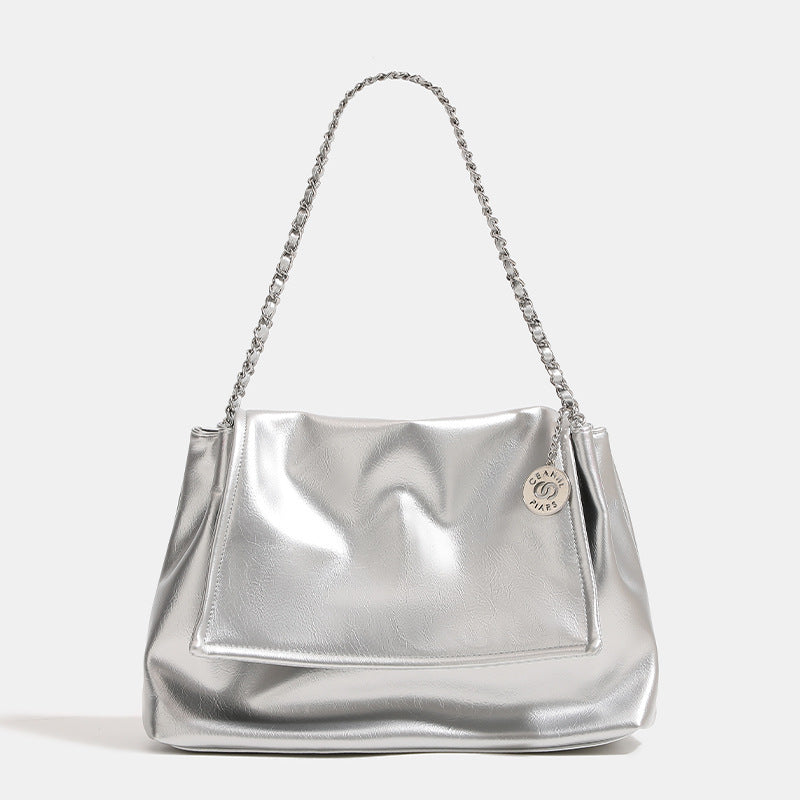 Damen Tasche mit luxuriösem Metallic-Finish und dekorativem Kettenriemen Nord Taschen
