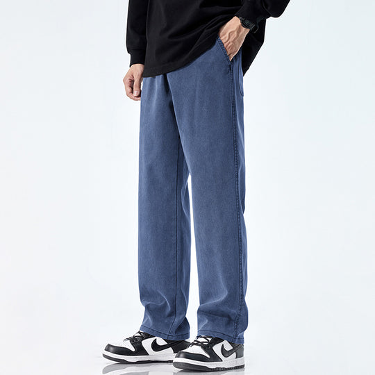 Herren Locker geschnittene Jeanshose mit Vintage-Waschung und geradem Bein Nord Taschen