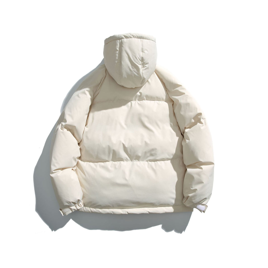 Unisex Kurz geschnittener Boxy-Puffer mit Kapuze, Kontraststreifen und großen Klappentaschen Nord Taschen