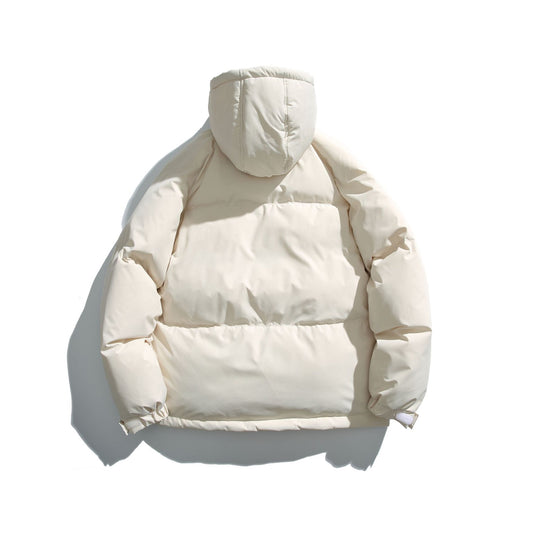 Unisex Kurz geschnittener Boxy-Puffer mit Kapuze, Kontraststreifen und großen Klappentaschen Nord Taschen