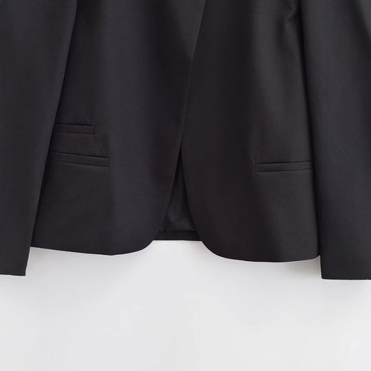 Damen Kurzblazer mit Stehkragen und asymmetrischer Knopfleiste Nord Taschen