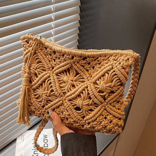 Damen Makramee Clutch Tasche Nord Taschen