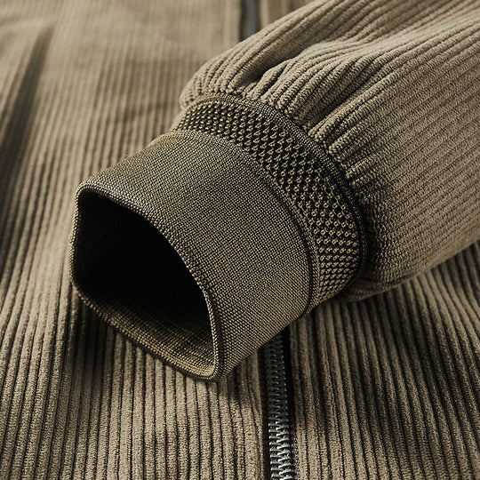 Herren Cordjacke im Bomber-Style mit Feincord, Reißverschluss und gefüttertem Inneren Nord Taschen