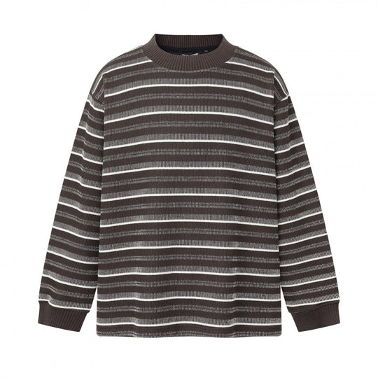 Unisex Feinstrickpullover im Boxy-Schnitt mit Rundhals und maritimen Streifen Nord Taschen